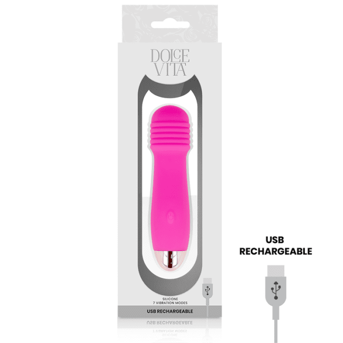 VIBRADOR RECARREGÁVEL DOLCE VITA DE TRÊS VELOCIDADES PINK 7 - Image 2