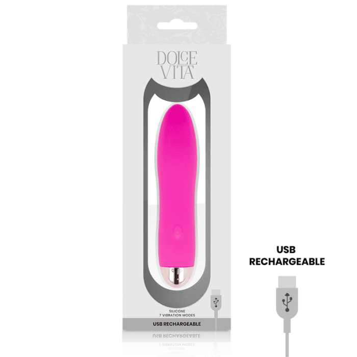 VIBRADOR RECARREGÁVEL DOLCE VITA QUATRO PINK 7 VELOCIDADES - Image 2