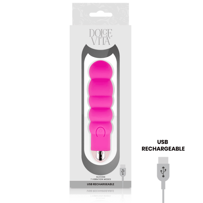 VIBRADOR RECARREGÁVEL DOLCE VITA SEIS PINK 7 VELOCIDADES - Image 3