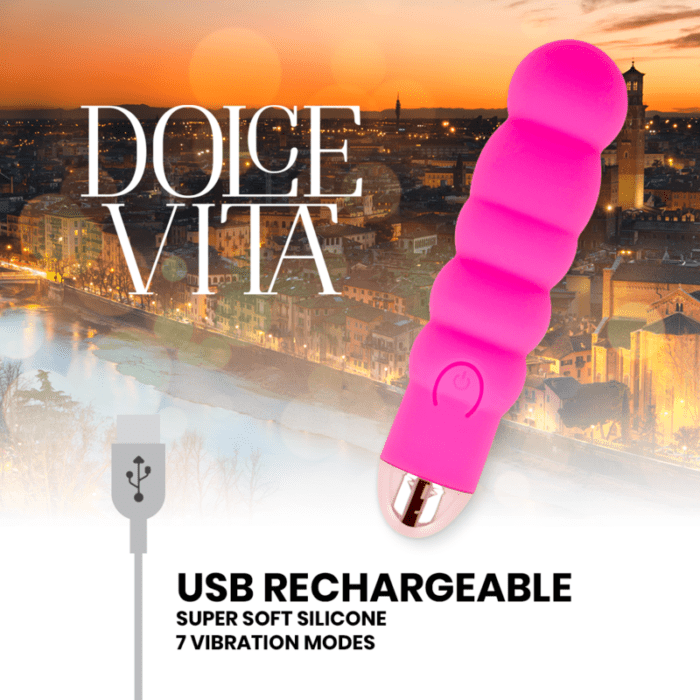VIBRADOR RECARREGÁVEL DOLCE VITA SEIS PINK 7 VELOCIDADES - Image 2