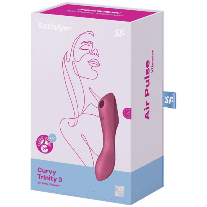 SATISFYER CURVY TRINITY 3 AIR PULSE VIBRADOR - VERMELHO - Image 3