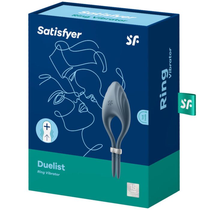 VIBRADOR DE ANEL DUELISTA SATISFYER - CINZA - Image 4