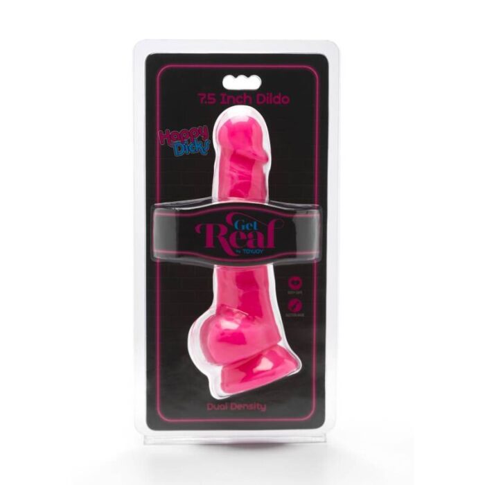 Caia na Real - HAPPY DICKS 19 CM COM BOLAS ROSA - Image 2