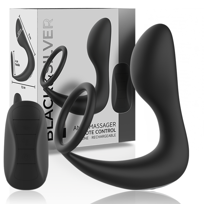 BLACKSILVER - ANAL MASSAGER REMOTE CONTROL SILICONE RECHARGEABLE BLACK