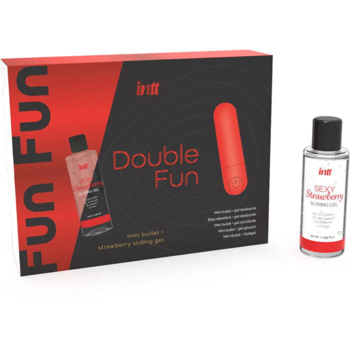 INTT - DUPLO FUN KIT COM BALA VIBRANTE E GEL DE MASSAGEM DE MORANGO - Image 2