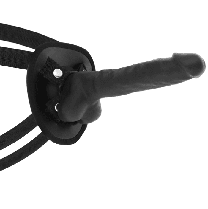 ARNÊS COCK MILLER + DENSIDADE DE SILICONE ARTICULÁVEL COCKSIL PRETO 19,5 CM