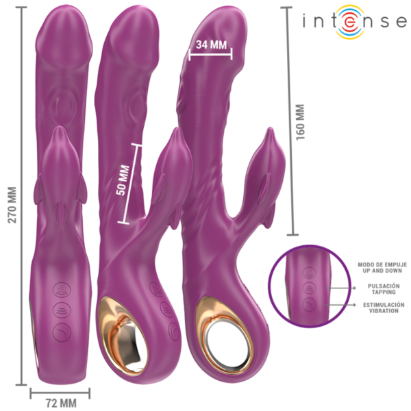 INTENSE - HALLE VIBRADOR MULTIFUNCIONAL COM LÍNGUA ESTIMULANTE DE GOLFINHOS ROXO - Image 2