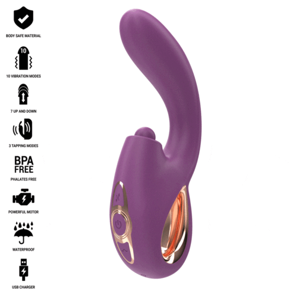 INTENSE - LALI MULTIFUNCIONAL VIBRADOR G-SPOT TAPPING  THRUST  VIBRATION ROXO