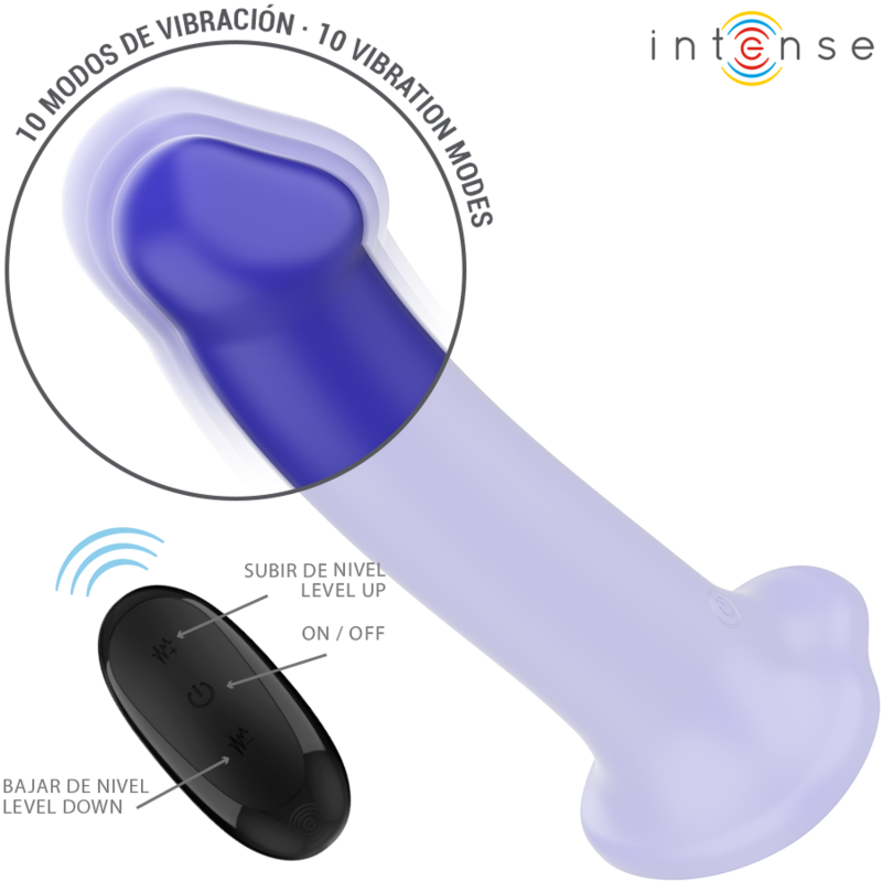 INTENSE - VIBRADOR VICTORIA COM VENTOSA 10 VIBRAÇÕES AZUL ESCURO CONTROLE REMOTO - Image 4