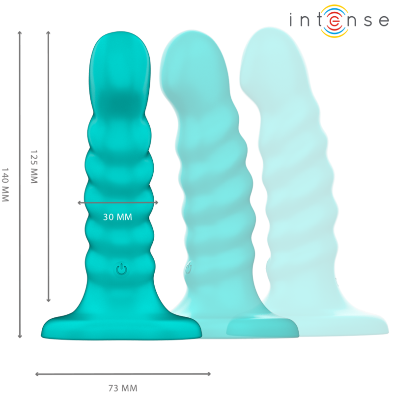 INTENSE - VIBRADOR BUFFY TAMANHO P DESIGN ESPIRAL 10 VIBRAÇÕES CONTROLE REMOTO AZUL - Image 3