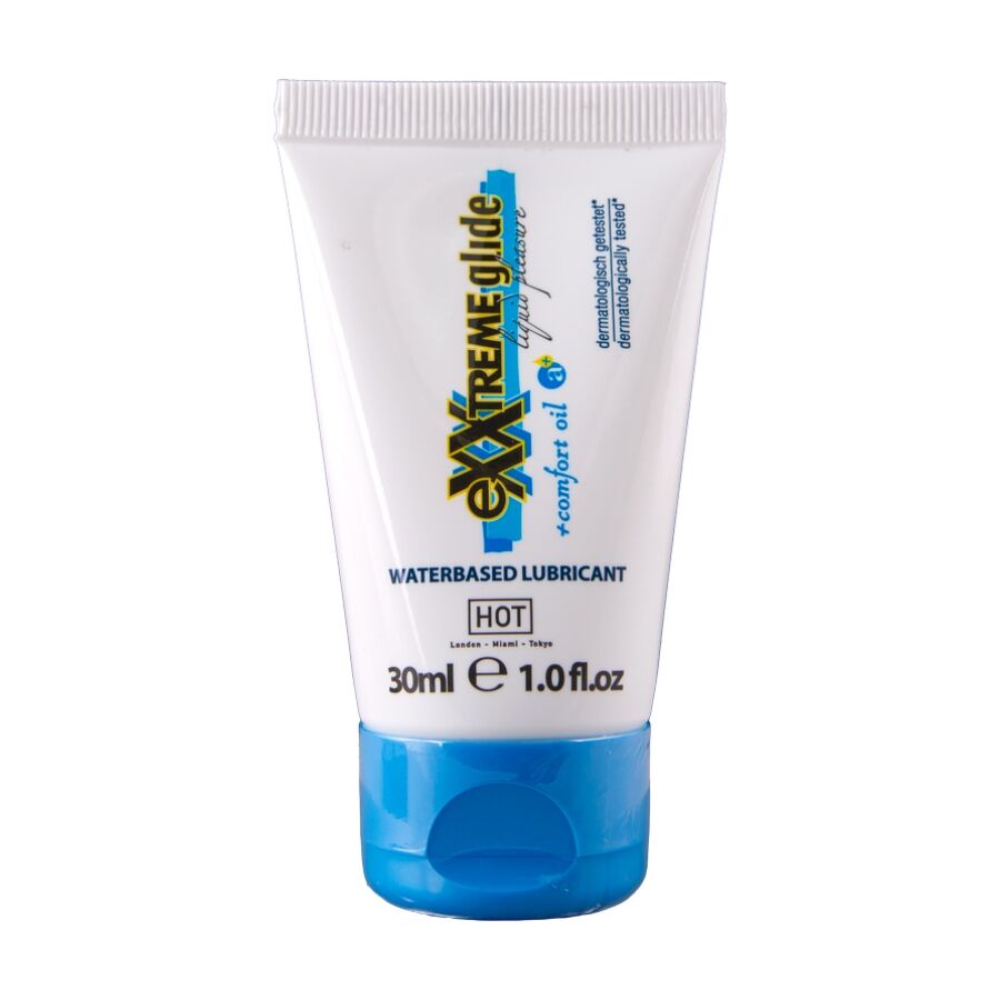 HOT - EXXTREME GLIDE LUBRIFICANTE À BASE DE ÁGUA + ÓLEO CONFORTANTE A+ 30 ML