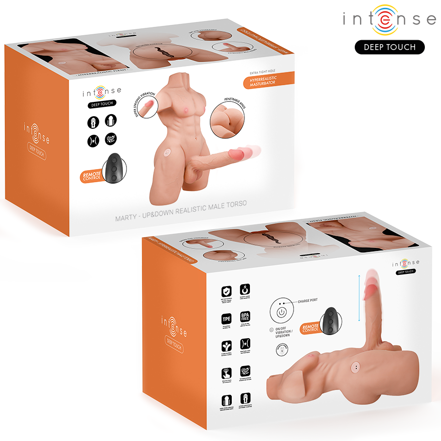 INTENSE DEEP TOUCH - TORSO MARTY COM ÂNUS E DILDO REALISTA COM FUNÇÃO DE PRESSÃO E VIBRAÇÃO, CONTROLE REMOTO, 6,2 KG - Image 3